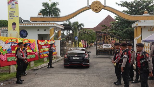 Pastikan Aman Kondusif, Polres Lampung Tengah Amankan Musda XI Partai Golkar di Nuwo Balak