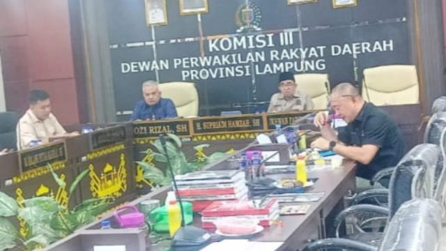 Komisi III DPRD Provinsi Lampung Gelar RDP bersama OPD Evaluasi Pencapaian PAD