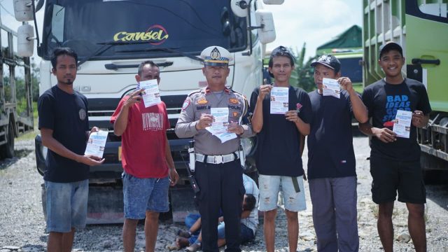 Polres Lampung Tengah dan Dishub Imbau Kendaraan Sumbu Tiga Patuhi Jam Operasional
