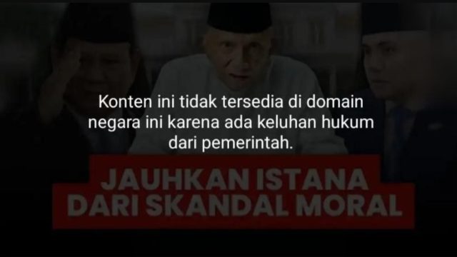 Bukan Amien Rais, Komdigi yang Take Down Video Viral Berjudul “Jauhkan Istana dari Skandal Moral”