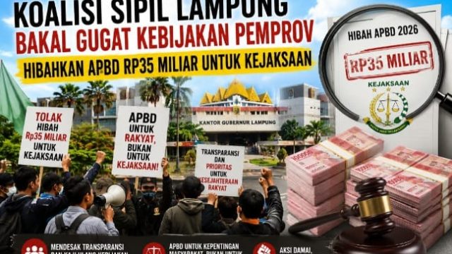 Koalisi Sipil Lampung Soroti Hibah Rp35 Miliar ke Kejaksaan, Siapkan Aksi di Kantor Gubernur