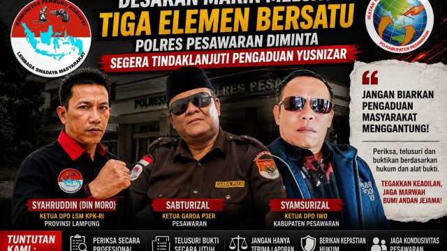 Desakan Makin Keras, Tiga Elemen Minta Polres Pesawaran Segera Buka Kejelasan Pengaduan Yusnizar