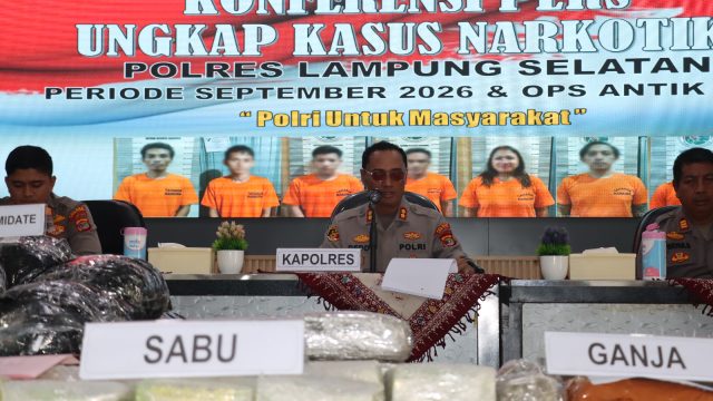 Operasi Antik Polres Lampung Selatan Ungkap Kasus Narkotika, Sita 79,2 Kg Sabu
